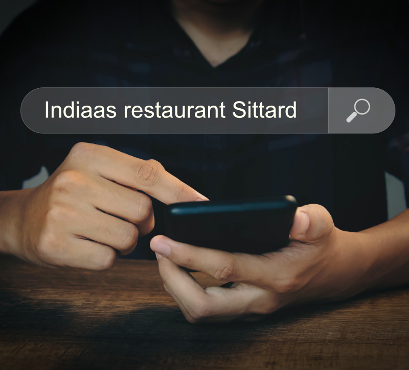 Indian restaurant Sittard as a search term in Google Search and also as a Search Engine Optimization example.