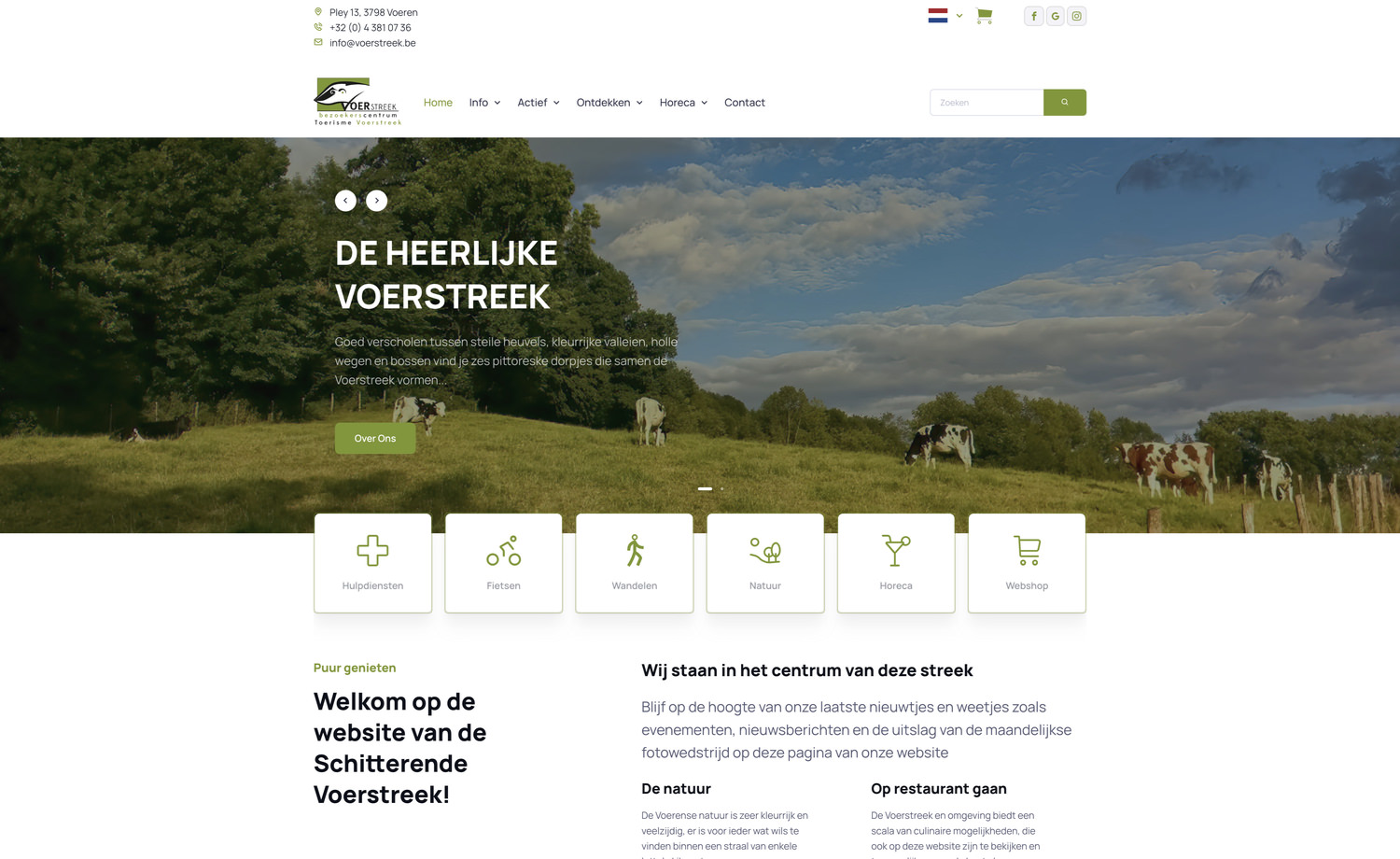 De website van het toeristeninformatiecentrum in de Voerstreek Limburgs Belgie gemaakt door AllMediaLab webdesign