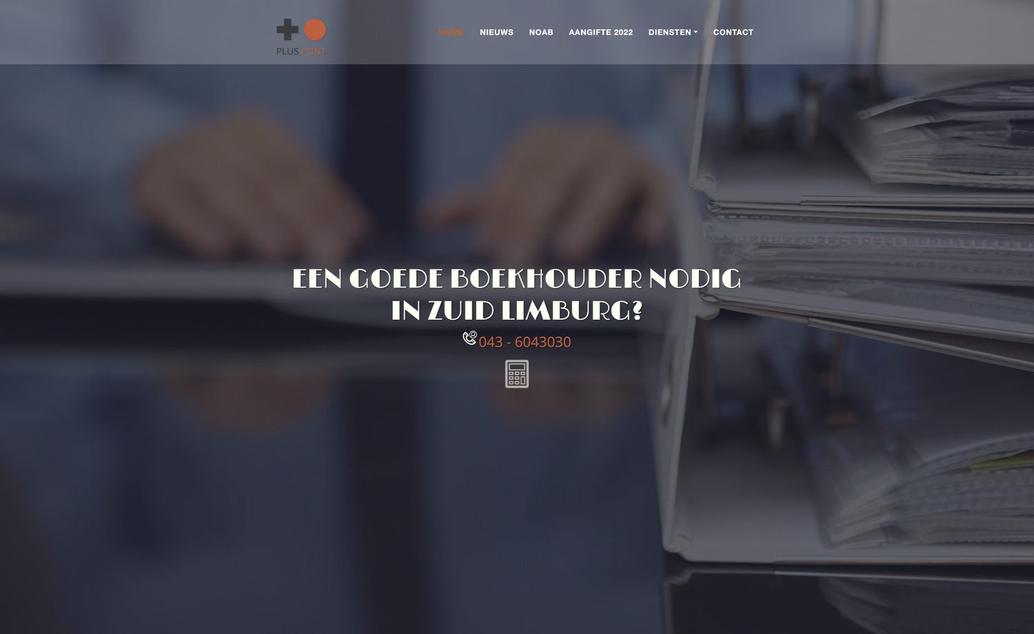 De website van Plus Punt administraties in Berg en Terblijt Zuid Limburg, gemaakt door AllMediaLab webdesign